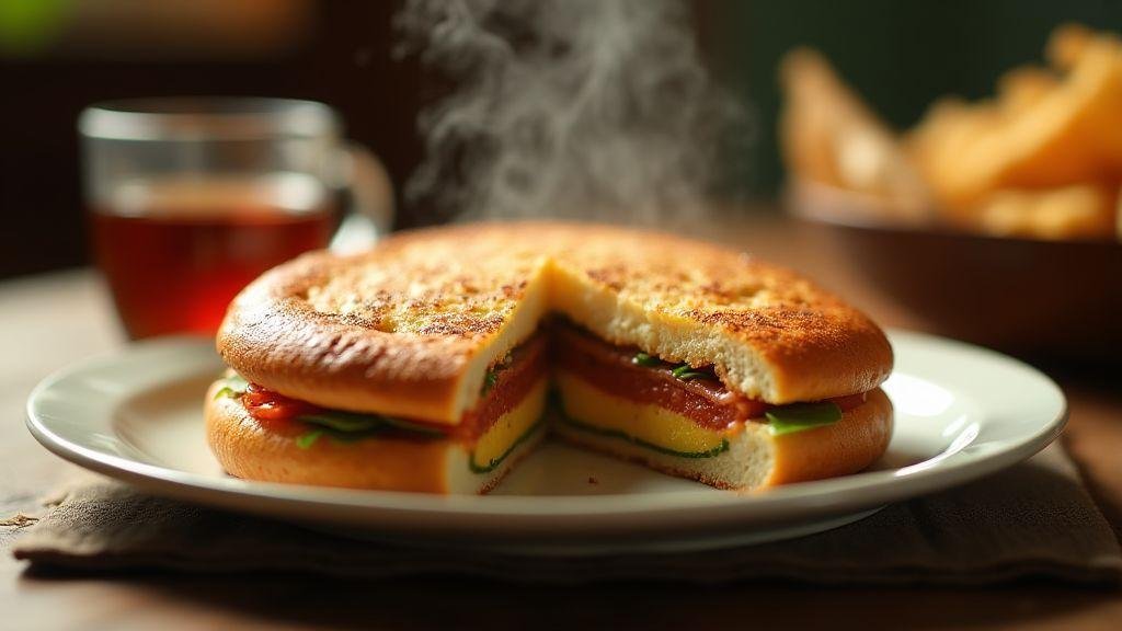 Irresistible stuffed pancake with ready-made batter using only five ingredients and prepared in a single pan.