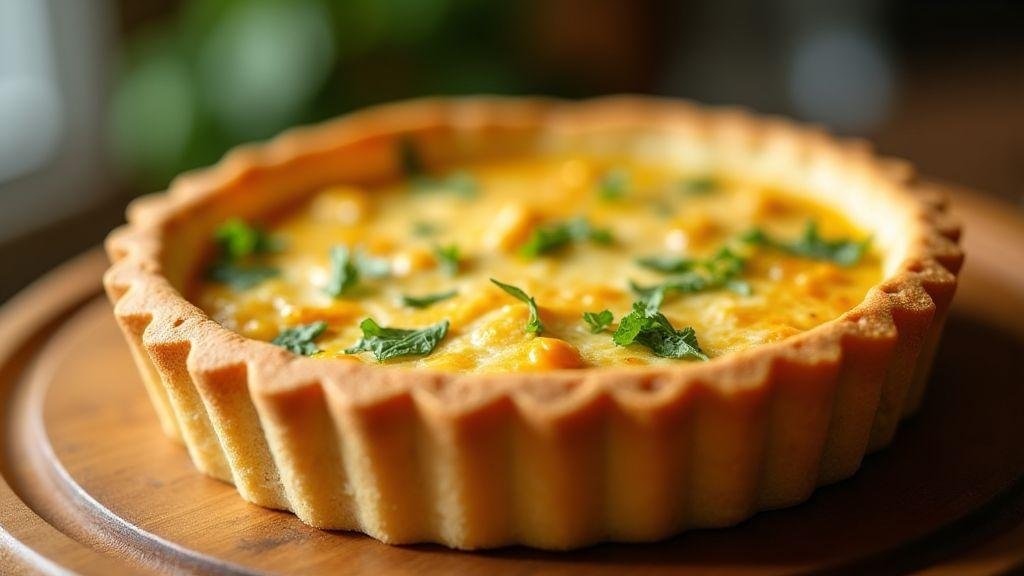 Microwave cheese and ham quiche