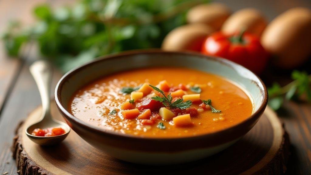 Creamy and irresistible vegetable soup ready in twenty minutes.