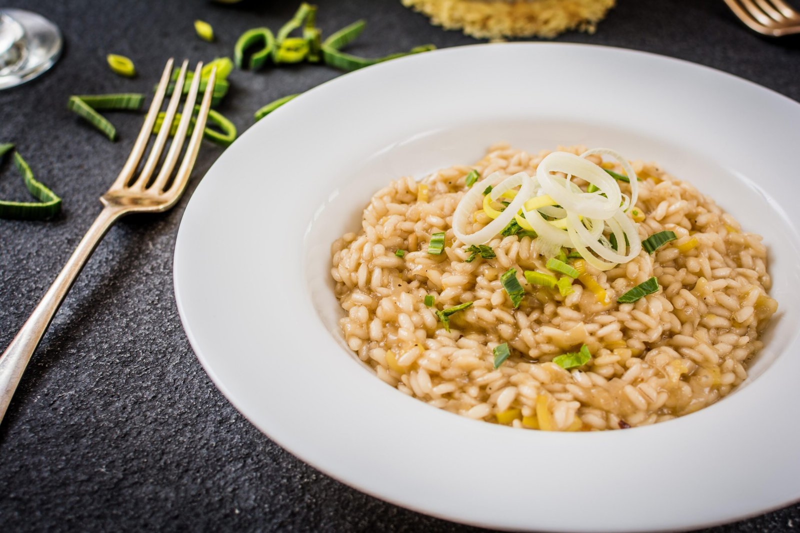 Creamy leek risotto